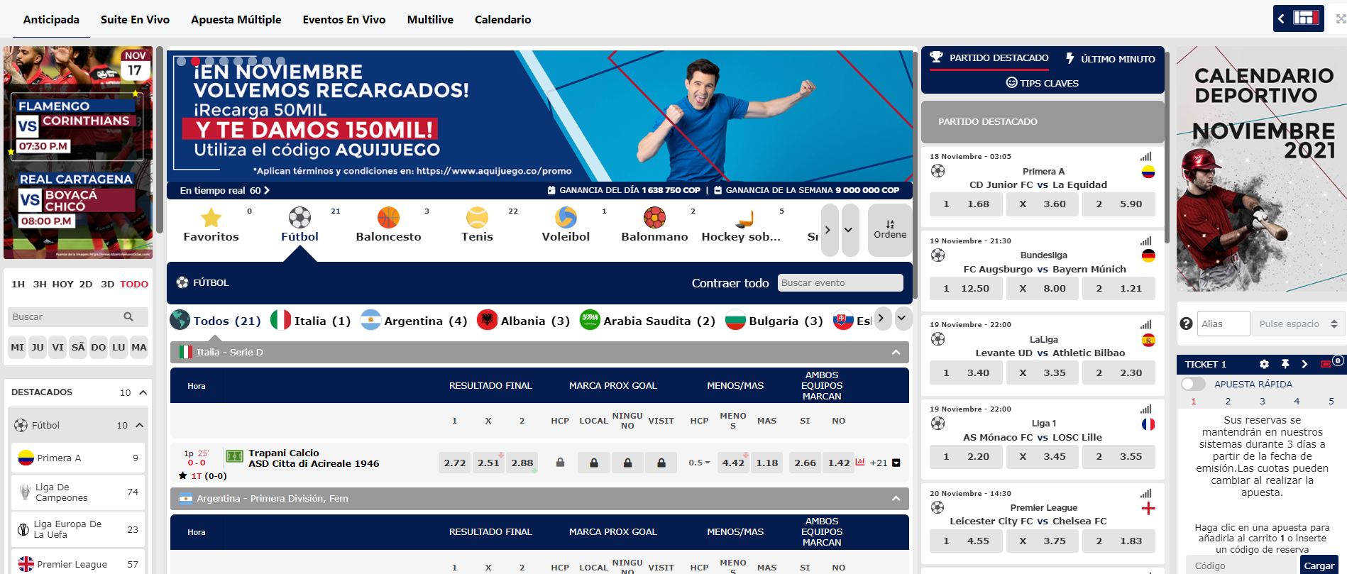 Bet9ja live betting football